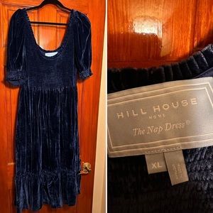 Hill House Louisa Navy Velvet Dress XL
